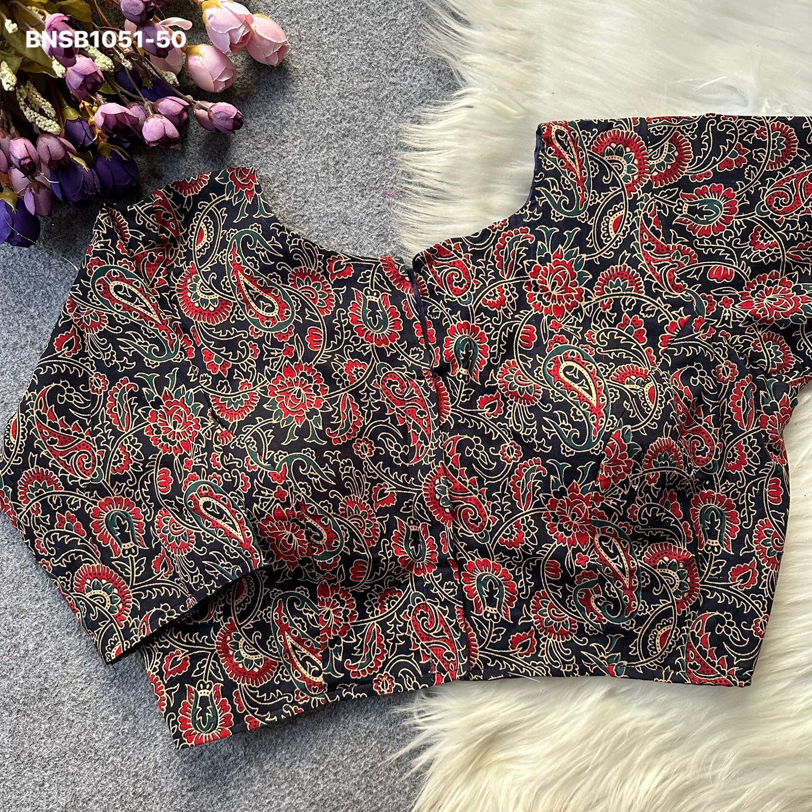 Pure Cotton Ajrakh-Navy Blue Base